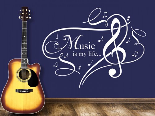 Wandtattoo Music is my life...