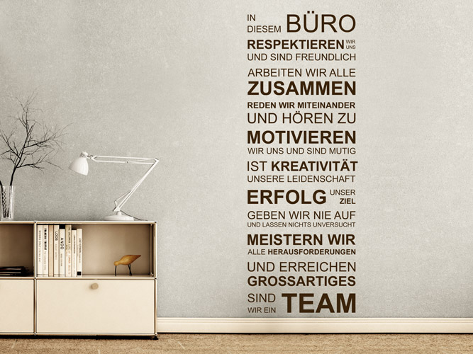 Wandtattoo Büro Wir sind ein Team bei Homesticker.de