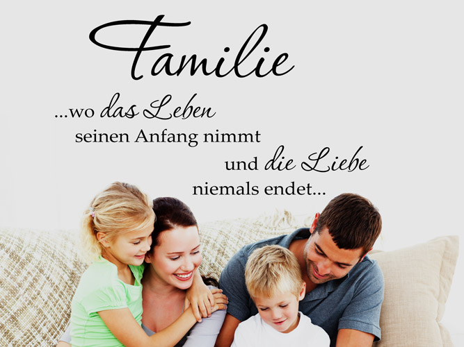 Wandtattoo Familie Wo das Leben beginnt bei homesticker.de