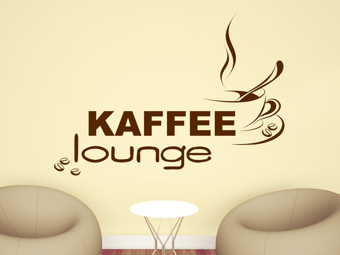 Wandtattoo Kaffee Lounge mit Tasse