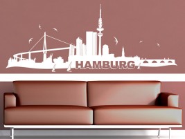 Wandtattoo Skyline Hamburg