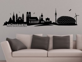 Wandtattoo Skyline München