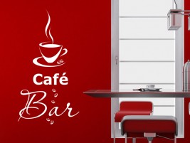 Wandtattoo Café Bar mit Tasse