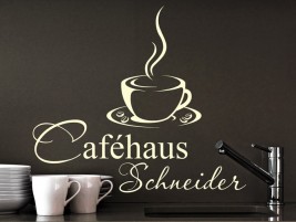 Wandtattoo Caféhaus mit Wunschname