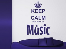 Wandtattoo Keep calm and listen to the music