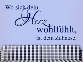 Wandtattoo Wo sich dein Herz... verschnörkelt