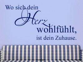 Wandtattoo Wo sich dein Herz... verschnörkelt