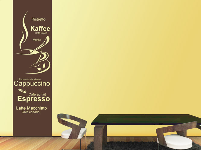 Wandtattoo Banner Kaffe Variationen