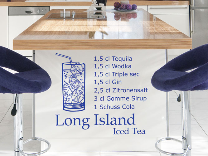 Wandtattoo Cocktailrezept Long Island Iced Tea