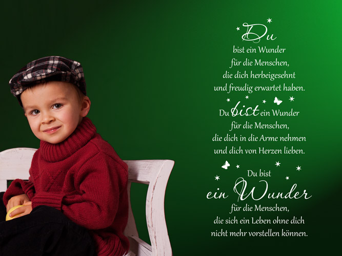 Wandtattoo Gedicht Du bist ein Wunder... Homesticker.de