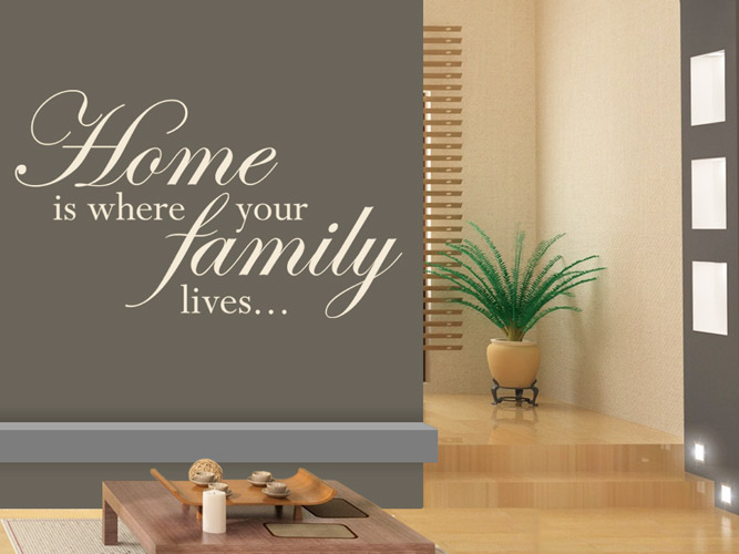 Wandtattoo Home, where your family lives