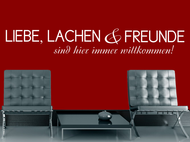 Wandtattoo Liebe Lachen & Freunde willkommen bei homsticker.de