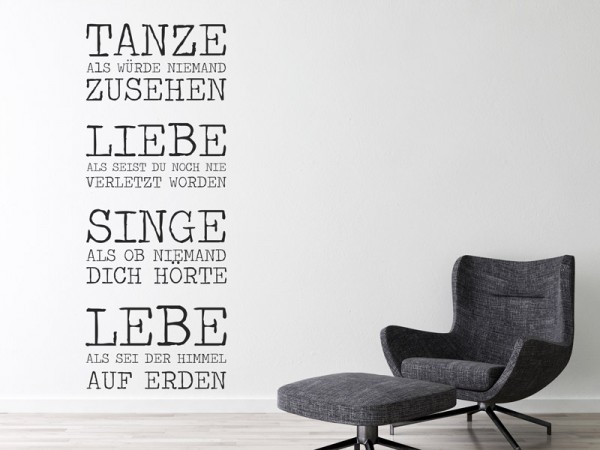 Wandtattoos in Deutsch & Englisch Sprüche in beiden Sprachen